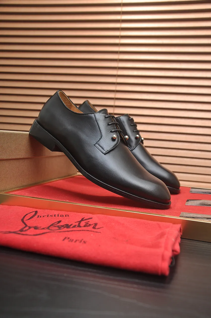 Men's shoes 💰620💶 [Chrstian Loubotin] Red-soled shoes 💋Original mold opening, the highest version on the market, purely handmade ➕Imported cowhide uppers, first-layer water-dyed cowhide lining! Original EU high-gloss outsole. 38 to 45 (45 customized)